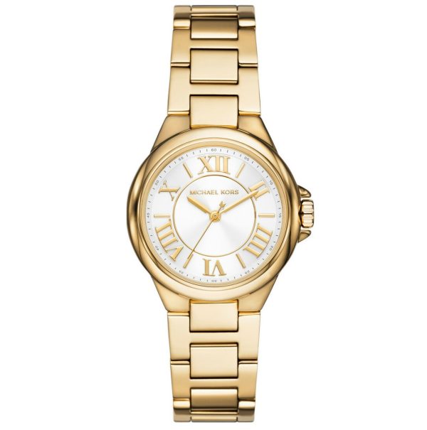 שעון יד MICHAEL KORS עדין לאישה זהב צהוב לוח לבן קלאסי קולקציית מייקל קורס החדשה MK7255