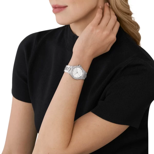 שעון יד MICHAEL KORS כסוף עדין לאישה רצועת מתכת לאישה דגם MK7280 על יד
