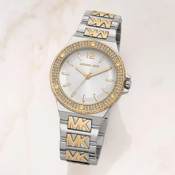 שעון יד MICHAEL KORS משולב זהב וכסף לאישה בשילוב לוגו MK דגם MK7338 מקולקציית שעוני מייקל קורס החדשה