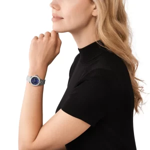 שעון יד מבית MICHAEL KORS עדין לאישה לוח כחול משובץ אבני חן יוקרתיות MK7397