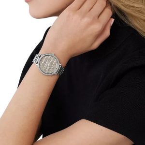 שעון יד מייקל קורס לאישה כסוף לוח אפור לוגו MK דגם MK4672