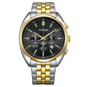שעון יד סיטיזן CITIZEN לגבר כרונוגרף כסוף משולב זהב AN8214-55E