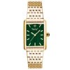 שעון יד גאנט GANT מלבני לאישה זהב רקע ירוק G173011