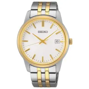 שעון יד SEIKO לגבר בשילוב כסף וזהב צהוב דגם SUR402P1