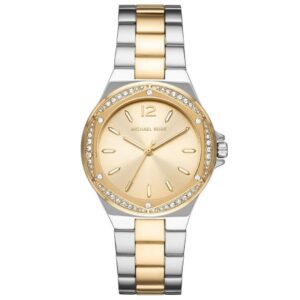 שעון יד מייקל קורס לאישה משולב זהב צהוב וכסף משובץ MK6988