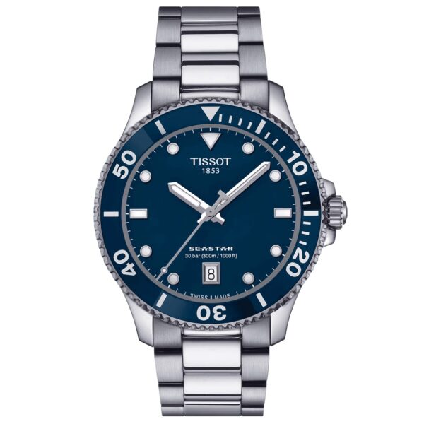 שעון יד TISSOT צלילה SEASTAR לגבר כסוף כחול דגם T120.410.11.041.00