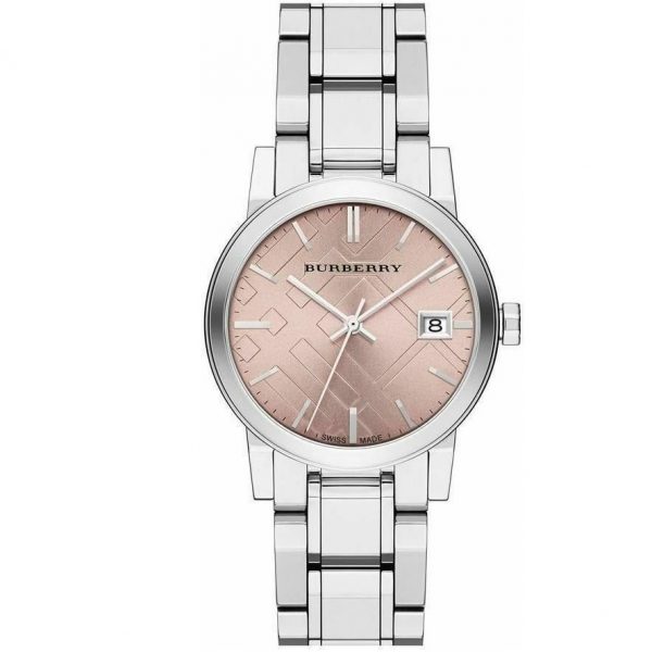 שעון יד BURBERRY לאישה כסוף PINK DIAL דגם BU9124