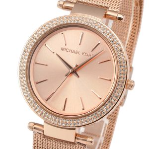 שעון יד MICHAEL KORS לאישה זהב אדום רצועת רשת דגם MK3369 מקטלוג מייקל קורס שעונים