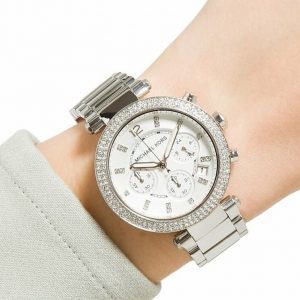 שעון יד MICHAEL KORS כסוף משובץ לאישה דגם MK5353