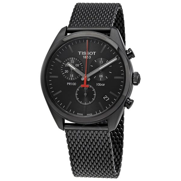 שעון יד TISSOT לגבר רצועת רשת מושחרת דגם T101.417.33.051.00