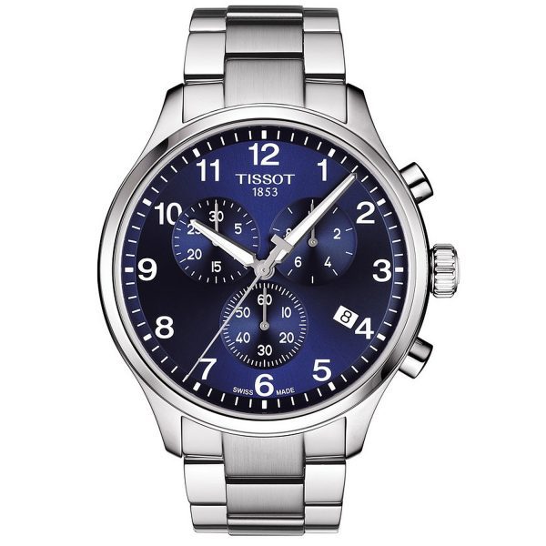 שעון יד TISSOT רצועת מתכת רקע כחול לגבר דגם T116.617.11.047.01