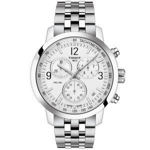 שעון יד TISSOT PRC200 כסוף רקע לבן לגבר דגם T114.417.11.037.00