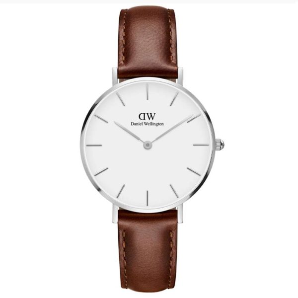 שעון יד daniel wellington לאישה רצועת עור חומה DW00100187