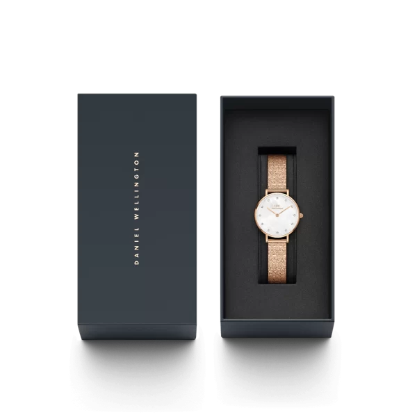 שעון יד daniel wellington לאישה זהב אדום משובץ אבני חן DW00100590 בקופסא