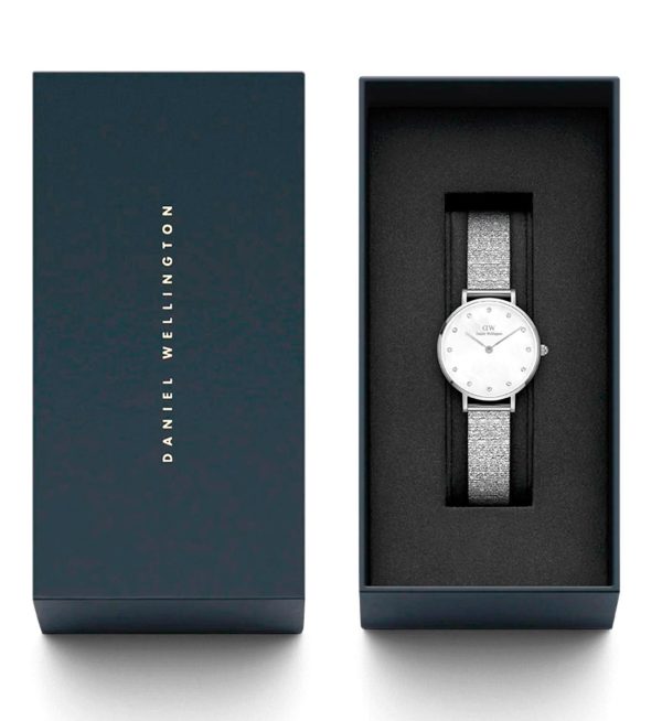 שעון יד daniel wellington לאישה כסוף משובץ אבני חן DW00100592 בקופסא