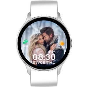 שעון יד VIVOTIME עגול יוניסקס סדרה 2 רצועת סיליקון לבנה