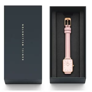 שעון יד daniel wellington לאישה זהב אדום מלבני ורוד DW00100626 בקופסא