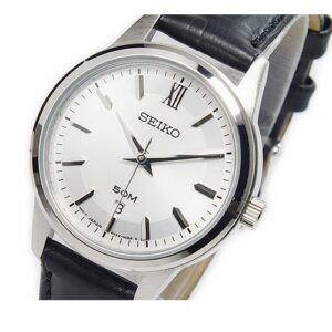 שעון יד SEIKO לאישה רצועת עור שחורה SUR891P1 מהצד