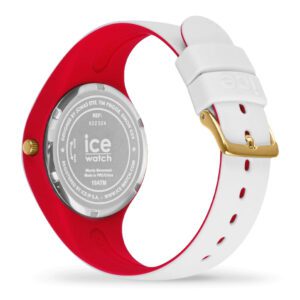 שעון יד ICE WATCH שחור זהב רצועה לבנה ופנים אדום 022328 מהצד